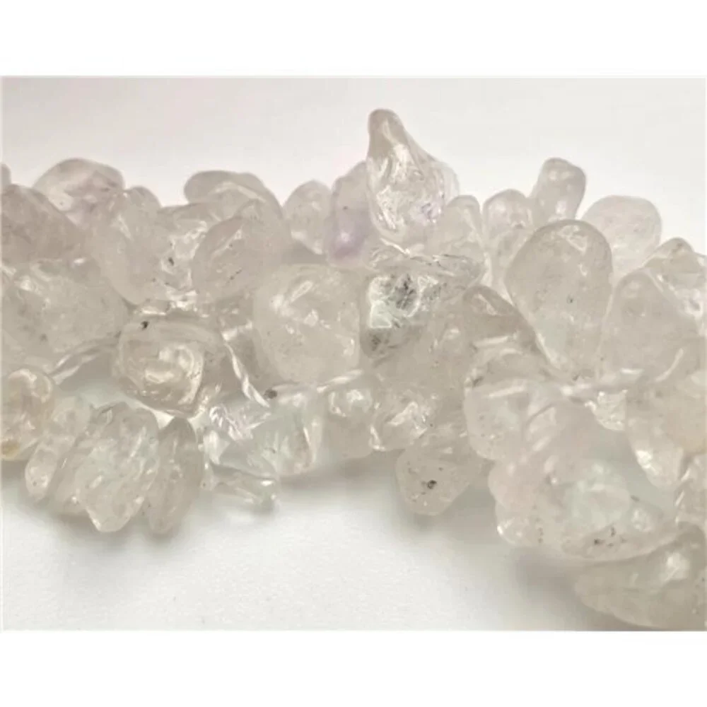 Clear Quartz Chip Necklace Earrings Set Natural Crystal Statement 21 In Adj.